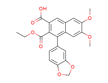 Molecular Structure of 289622-34-0 (6,7-dimethoxy-1-(benzo[1,3]dioxol-5-yl)naphthalene-2,3-dicarboxylic acid 2-ethyl ester)