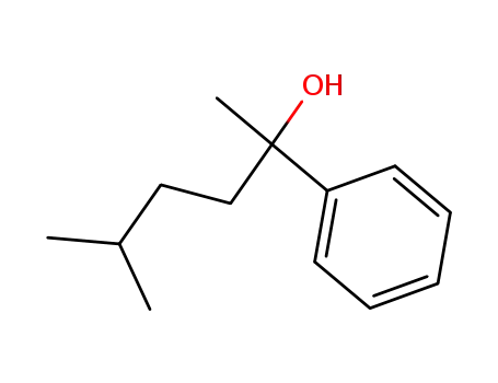 Molecular Structure of 89444-36-0 (Benzenemethanol, a-methyl-a-(3-methylbutyl)-)