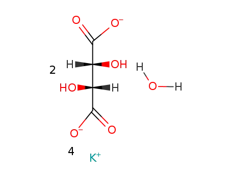 Molecular Structure of 6100-19-2 (Potassium tartrate hemihydrate)