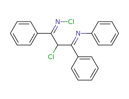 Molecular Structure of 96127-10-5 (Benzenamine, N-[2-chloro-3-(chloroimino)-1,3-diphenylpropylidene]-)