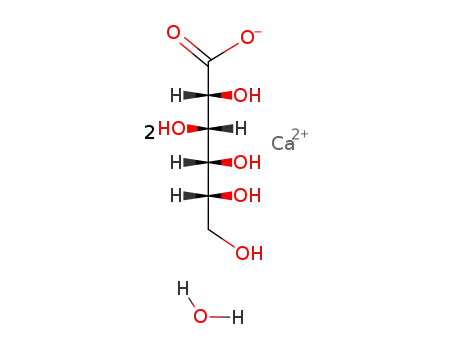 Molecular Structure of 5743-42-0 (D-gluconic acid ; calcium salt monohydrate)