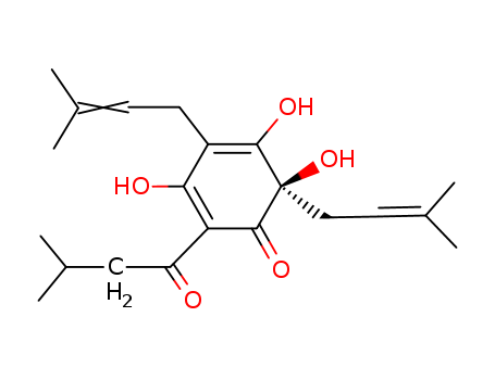 2,4-Cyclohexadien-1-one,3,5,6-trihydroxy-4,6-bis(3-methyl-2-buten-1-yl)-2-(3-methyl-1-oxobutyl)-, (6R)-