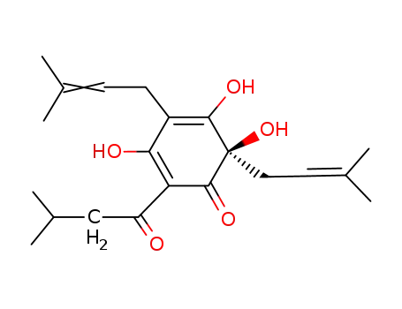 2,4-Cyclohexadien-1-one,3,5,6-trihydroxy-4,6-bis(3-methyl-2-buten-1-yl)-2-(3-methyl-1-oxobutyl)-, (6R)-