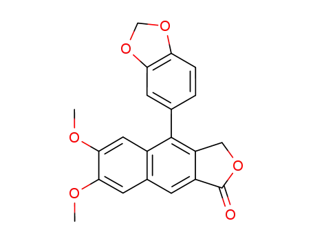 Molecular Structure of 82001-16-9 (4-(1,3-benzodioxol-5-yl)-6,7-dimethoxynaphtho[2,3-c]furan-1(3H)-one)