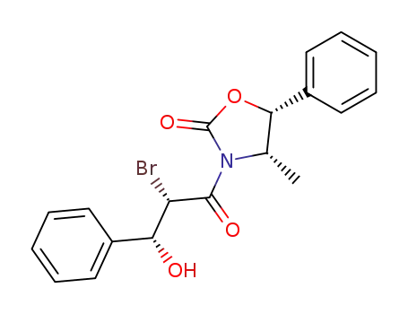 Molecular Structure of 144704-63-2 ((4S,5R)-3-((2S,3R)-2-Bromo-3-hydroxy-3-phenyl-propionyl)-4-methyl-5-phenyl-oxazolidin-2-one)