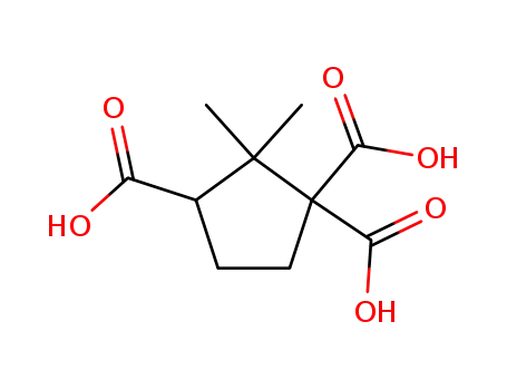 Molecular Structure of 6053-45-8 (2,2-dimethyl-cyclopentane-1,1,3-tricarboxylic acid)