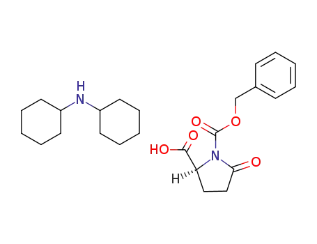 Molecular Structure of 38596-35-9 (1,2-Pyrrolidinedicarboxylic acid, 5-oxo-, 1-(phenylmethyl) ester, (S)-,
compd. with N-cyclohexylcyclohexanamine (1:1))