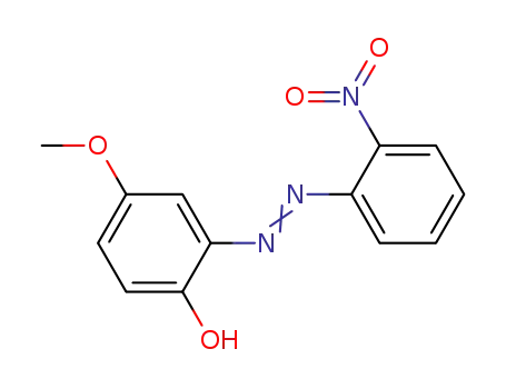 Molecular Structure of 22358-67-4 (Phenol, 4-methoxy-2-[(2-nitrophenyl)azo]-)
