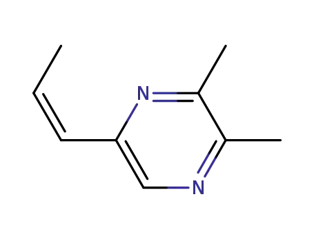 Molecular Structure of 55138-72-2 (2,3-dimethyl-5-(Z-1-propenyl)-pyrazine)
