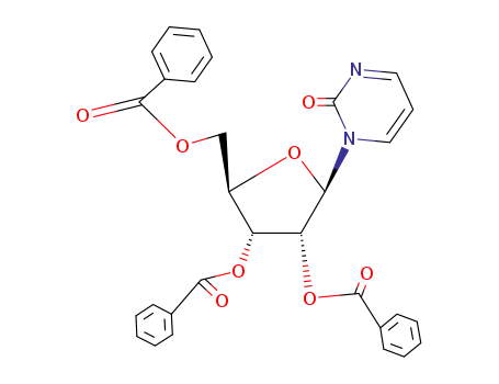 Molecular Structure of 52523-24-7 ((2R,3R,4R,5R)-2-((benzoyloxy)methyl)-5-(2-oxopyrimidin-1(2H)-yl)tetrahydrofuran-3,4-diyl dibenzoate)