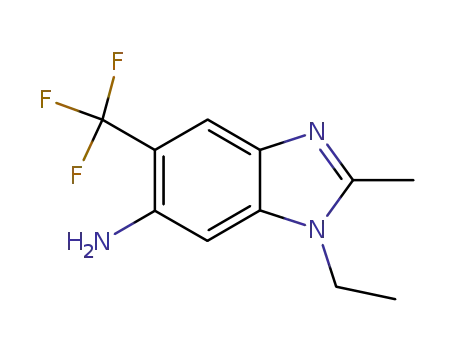 Molecular Structure of 18018-34-3 (6-amino-1-ethyl-2-methyl-5-(trifluoromethyl)-1H-benzimidazole)