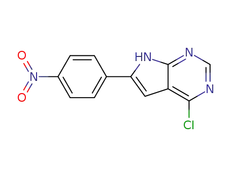 Molecular Structure of 187724-90-9 (7H-Pyrrolo[2,3-d]pyriMidine, 4-chloro-6-(4-nitrophenyl)-)