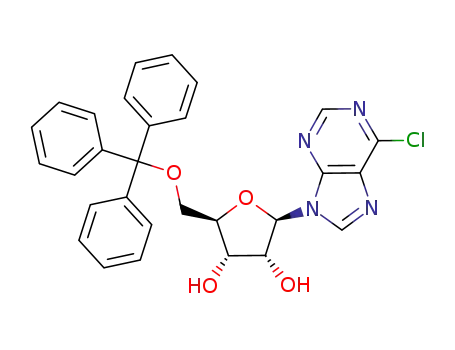 Molecular Structure of 144925-02-0 (6-chloro-9-(5′-O-trityl-β-D-ribofuranosyl)purine)