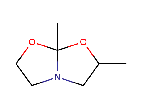 Molecular Structure of 26562-68-5 (1-AZA-3,5-DIMETHYL-4,6-DIOXABICYCLO[3.3.0!OCTANE, 98)