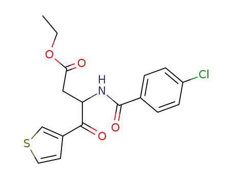 Molecular Structure of 85162-35-2 (ethyl 3-<N-(4-chlorobenzoyl)amino>-4-oxo-4-thienylbutyrate)