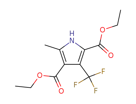 Molecular Structure of 86558-21-6 (1H-Pyrrole-2,4-dicarboxylic acid, 5-methyl-3-(trifluoromethyl)-, diethyl
ester)
