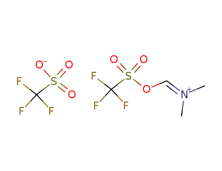 Molecular Structure of 132407-64-8 (trifluoromethanesulphonyloxy-methylene-N,N-dimethyliminium trifluoromethanesulphonate)