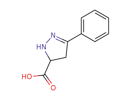 Molecular Structure of 67718-46-1 (1H-Pyrazole-5-carboxylic acid, 4,5-dihydro-3-phenyl-)