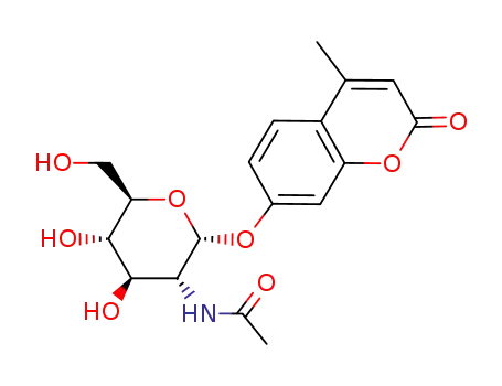 Molecular Structure of 80265-04-9 (4-METHYLUMBELLIFERYL-2-ACETAMIDO-2-DEOXY-ALPHA-D-GLUCOPYRANOSIDE)