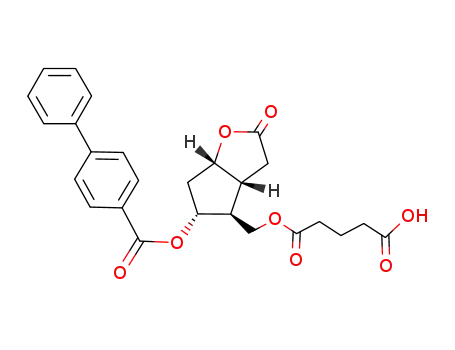 <3aR(3aα,4α,5β,6aα)>-(-)-<5-(1,1'-biphenyl-4-carbonyloxy)hexahydro-2H-cyclopenta<b>furan-2-on-4-yl>methyl hydrogen pentanedioate