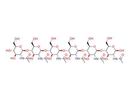 Molecular Structure of 13319-33-0 (N-acetylglucosamine hexasaccharide 1-4)