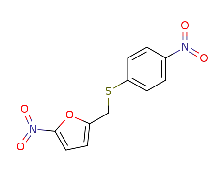 Molecular Structure of 40941-16-0 (Furan, 2-nitro-5-[[(4-nitrophenyl)thio]methyl]-)