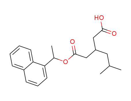 Molecular Structure of 1385049-46-6 ((1'SR,3 SR)-1-(1'-napthyl)ethyl-3-(carboxylomethyl)-5-methylhexanoate)