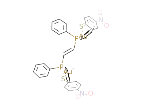 trans-[(diphenylphosphino)ethylene(gold(I)(p-nitrobenzenethiol))2]
