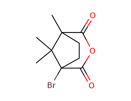 Molecular Structure of 10333-96-7 (3-Oxabicyclo[3.2.1]octane-2,4-dione, 1-bromo-5,8,8-trimethyl-, (1S)-)