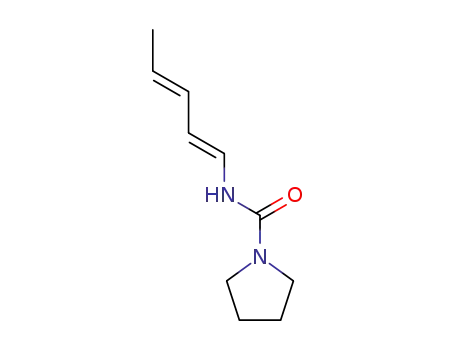 Molecular Structure of 61759-56-6 (1-Pyrrolidinecarboxamide, N-1,3-pentadienyl-, (E,E)-)