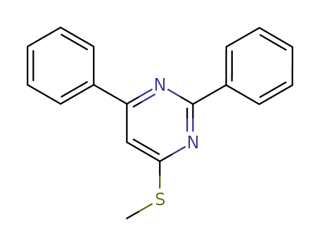 Molecular Structure of 113848-70-7 (Pyrimidine, 4-(methylthio)-2,6-diphenyl-)