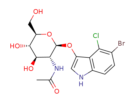 Molecular Structure of 4264-82-8 (5-Bromo-4-chloro-3-indolyl-N-acetyl-beta-D-glucosaminide)
