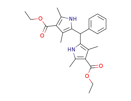 Molecular Structure of 5442-93-3 (1H-Pyrrole-3-carboxylicacid, 5,5'-(phenylmethylene)bis[2,4-dimethyl-, diethyl ester (9CI))
