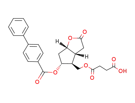 <3aR(3aα,4α,5β,6aα)>-(-)-<5-(1,1'-biphenyl-4-carbonyloxy)hexahydro-2H-cyclopenta<b>furan-2-on-4-yl>methyl hydrogen butanedioate