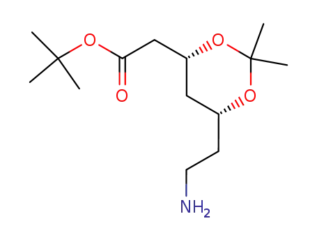 Molecular Structure of 125995-13-3 ((4R,6R)-tert-Butyl-6-(2-aminoethyl)-2,2-dimethyl-1,3-dioxane-4-acetate)