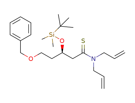 Molecular Structure of 1347738-07-1 ((R)-N,N-diallyl-5-(benzyloxy)-3-((tert-butyldimethylsilyl)oxy)pentanethioamide)