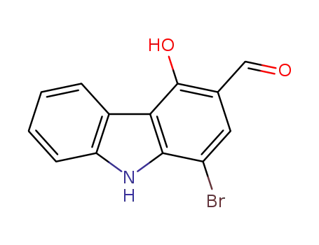 Molecular Structure of 1375487-99-2 (1-bromo-4-hydroxy-9H-carbazole-3-carbaldehyde)