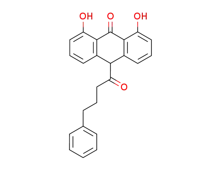 Molecular Structure of 162750-61-0 (1,8-dihydroxy-10-(1-oxo-4-phenylbutyl)-9(10H)-anthracenone)
