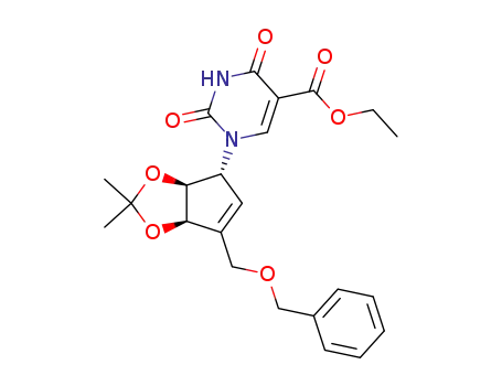 (1R,4R,5S)-(-)-1-<3-<(benzyloxy)methyl>-4,5-(isopropylidenedioxy)-2-cyclopentenyl>-5-(ethoxycarbonyl)uracil