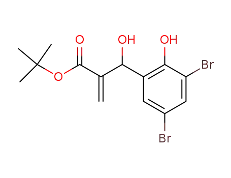 Molecular Structure of 548756-59-8 (tert-butyl 3-(3,5-dibromo-2-hydroxyphenyl)-3-hydroxy-2-methylenenpropanoate)