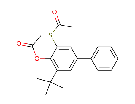 Molecular Structure of 83638-55-5 (5-acetylthio-3-t-butyl-1,1'-biphenyl-4-yl acetate)