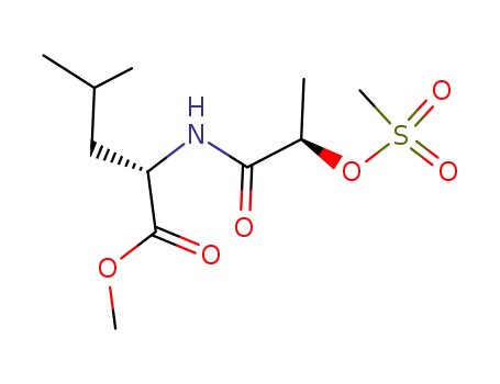 Molecular Structure of 479201-62-2 ((S)-2-((R)-2-Methanesulfonyloxy-propionylamino)-4-methyl-pentanoic acid methyl ester)