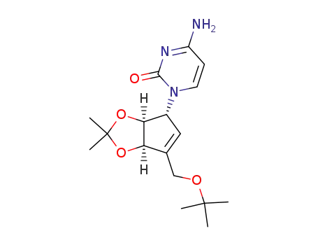 Molecular Structure of 377748-96-4 ((1'R,2'S,3'R)-1-[2,3-(isopropylidenedioxy)-4-(tert-butoxymethyl)-4-cyclopenten-1-yl]cytosine)
