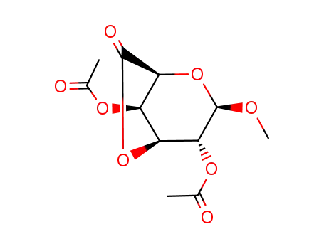 Molecular Structure of 73977-52-3 (2,4-di-O-acetyl-β-methyl-D-galactopyranosideuronic acid γ-lactone)