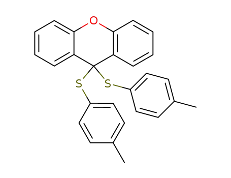 Molecular Structure of 14316-84-8 (9,9-bis-<i>p</i>-tolylmercapto-xanthene)