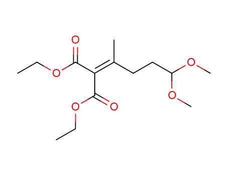 Molecular Structure of 152481-59-9 (ethyl 2-ethoxycarbonyl-3-methyl-6,6-dimethoxy2-hexenoate)
