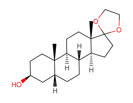 Molecular Structure of 5717-77-1 ((3β,5β)-17-(1,3-dioxolan-2-yl)-3-hydroxyandrostane)