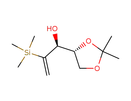 Molecular Structure of 102357-25-5 ((1S,4'R)-1-(2,2-dimethyl-1,3-dioxolane-4-yl)-2-trimethylsilylprop-2-en-1-ol)
