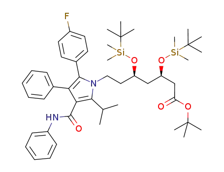 Molecular Structure of 697266-12-9 ([R(R*,R*)]-2-(4-fluorophenyl)-β,δ-di(tert-butyldimethylsiloxy)-5-(1-methylethyl)-3-phenyl-4-[(pheny)carbonyl]-1H-pyrrole-1-heptanoic acid test-butyl ester)