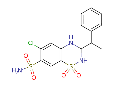 2H-1,2,4-Benzothiadiazine-7-sulfonamide,6-chloro-3,4-dihydro-3-(1-phenylethyl)-, 1,1-dioxide